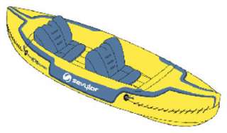 Sevylor Yellow Tahiti Classic Kayak 2 Person Capacity  
