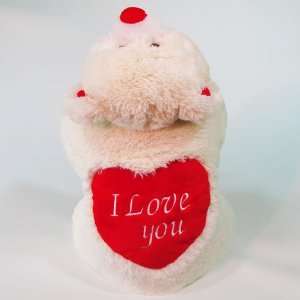   LOVE YOU Big Heart Bear Pet Pillow Stuffed Animal Large Toys & Games