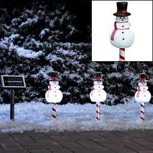  Snowman Pathway Light, 6piece Solar Hybrid Lights 