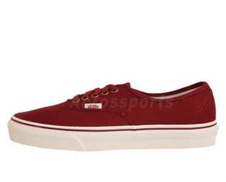 Vans Authentic Tawny Port Red Canvas White Unisex Skate Casual Shoes 