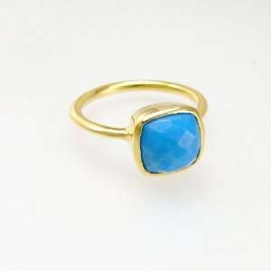 Gold Gemstones stackable ring with semi precious stone 