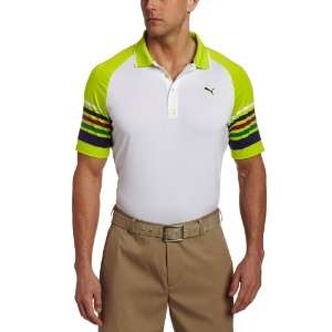 Puma Mens Golf Stripe Sleeve Polo