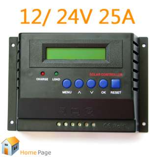 25A LCD Solar Panel Power Charge Regulator Controller Converter Auto 