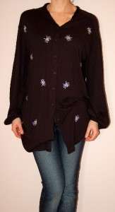 vil Shirt Dress Top Cardigan ALL OVER SPIDERS Black Size S  