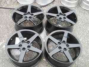   18 & 19 Black 5 Spoke Alloy Wheel Rims for Corvette  