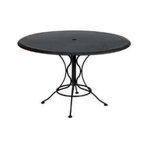  Iron 48 x 30 Rectangular Metal Patio Dining Table with Umbrella 