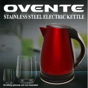    Free Red Brushed Stainless Steel Electric Kettle