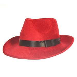  Deluxe Red Velvet Fedora Hat 