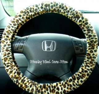 Car Steering Wheel Cover Soft Faux Fur Cheetah Print  
