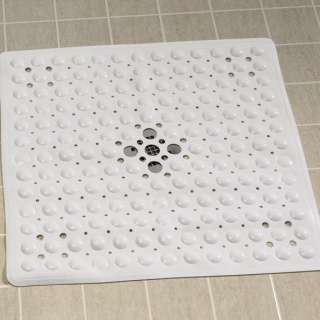   SHOWER MAT white square mat SUCTION CUP GRIPS ~NEW~ **