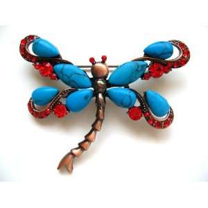   Crystal Rhinestone Vintage like Dragonfly Fashion Pin Brooch Jewelry