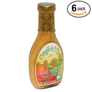 Organicville Orange Cranberry Salad Dressing, Case of Six 8 Ounce 