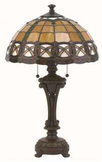 Lite Source Table Lamp   Antique Bronze w/Tiffany Shade  