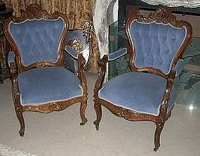 Antique Victorian Arm Chairs Two Remarkable Rosewood  