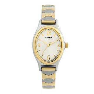 Timex Ladies Two Tone Ss Expansion Band Mineral Crystal Analog Quartz 
