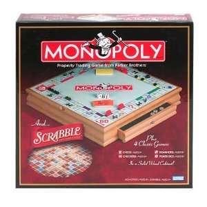  Wooden Monopoly Scrabble Chess Checkers Dominoes Poker 