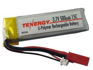 Tenergy 1S 3.7V 500mAh LiPo Battery for Eflite Blade 120SR #30536 