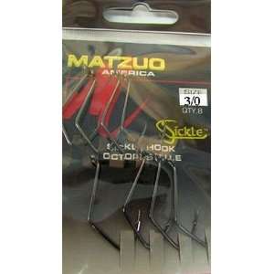  Matzuo America Sickle Hook Black Chrome size 3/0 8per pk 