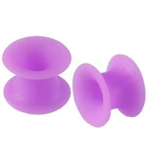 0G 0 gauge 8mm   Purple Color Implant grade silicone Double Flared 