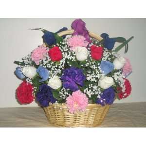  Assorted Mix Silk Flower Basket