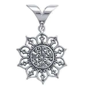  Sterling Silver V Slider with Filigree Pendant Jewelry