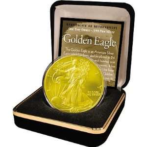  2006   GOLD PLATED   1 TROY OZ. SILVER AMERICAN EAGLE   IN 