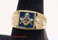 Mens Masonic Ring Blue Enamel GPE Size 9 10 11 12 13 14  