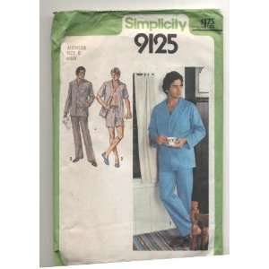  Vintage Simplicity Mens Pajamas Sewing Pattern #9125 