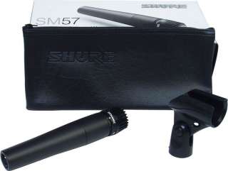 Shure SM57 LC Dynamic Instrument Microphone With Mic Clip and Zip Case 
