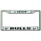   Bulls USF Metal Chrome License Plate Tag Frame Cover University of