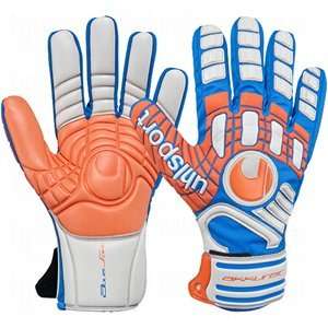  uhlsport Akkurat Aquasoft Goalie Gloves Grey/Orange/Blue 