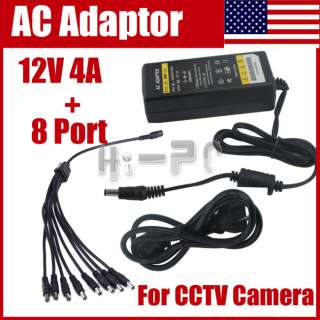 12V 4A Power Adaptor + 8 way Splitter Cable CCTV Camera  
