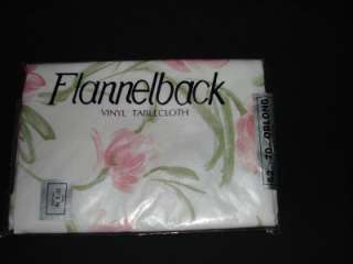 Vintage 2 New Vinyl Oblong Flannel Back Tablecloth  