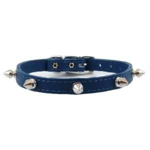  10 3/8 Blue Spiked Dog Collar By Furry