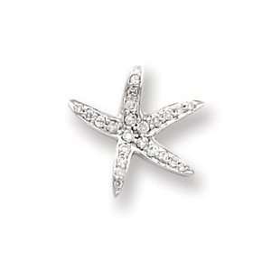  14k White Gold Diamond Starfish Pendant Jewelry