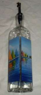 SAILBOAT Design DISPENSER Bottle *Beautiful* GLASS FS  