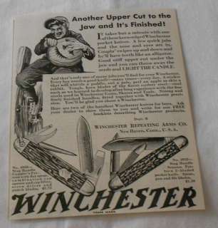 1930 Winchester knives ad~ ANOTHER UPPER CUT TO THE JAW Halloween Jack 