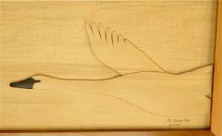Trumpeter Swans Wood Wall Panel Original Artwork Hand Carved wooden 