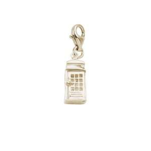 Rembrandt Charms Telephone Booth Charm with Lobster Clasp, Gold Plated 