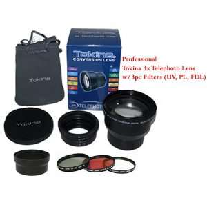  Professional Tokina 3X Telephoto Lens +3pc Filters (UV,PL 