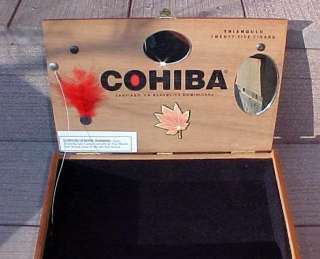 COHIBA wood/brass Cigar Box Purse~Bamboo+Shoulder Strap  