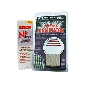 Nit Free Terminator Comb with Nit Free Natural Lice Treatmen with 