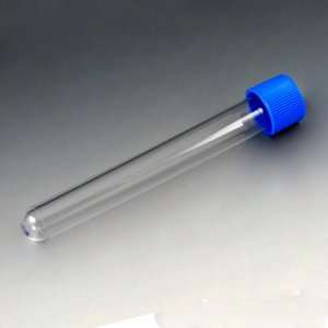 Test Tube with Attached Red Screw Cap, 16 x 120mm (15mL), PS, STERILE 