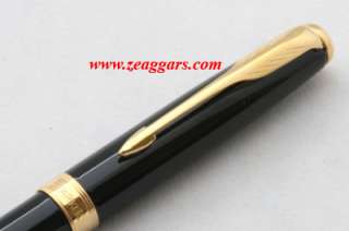 Parker Sonnet Deep Black Lacquer GT Ballpoint Pen   New  