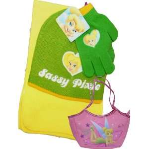  Warm Tinker Bell 3 Pieces Winter Set Green & Purse Toys & Games