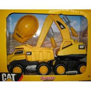    Cat Junior Excavator and Dump Truck Toy Set for Kids Toys & Games