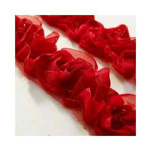 Websters Pages   Bloomers   Flower and Trim Ribbons   Red Sparkle   7 