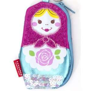  turquoise matryoshka purse wallet with small beads Toys 
