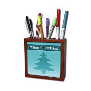 Christmas   Speckled Aqua Christmas Tree  Holidays  Art Designs   Tile 