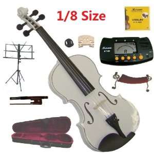 Size White Violin with Case and Bow+Extra Set of String, Extra Bridge 